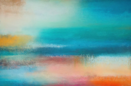 Abstract watercolor background. Blue, orange and yellow colors.の素材