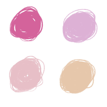 Color pencil round strokes set. Pactel colors circles. Kids hand drawn element. Grunge element for paper design. banner for text.のイラスト素材