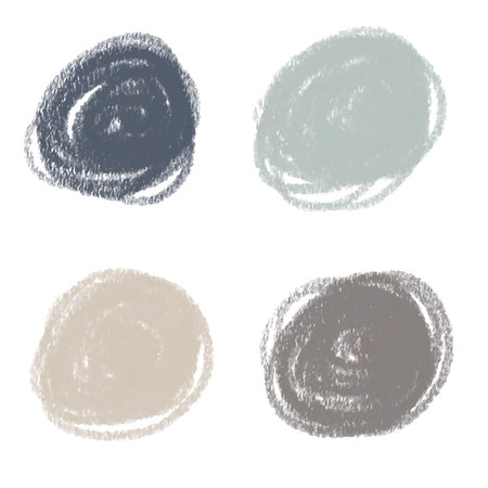 Color pencil round strokes set. Pactel colors circles. Kids hand drawn element. Grunge element for paper design. banner for text.のイラスト素材