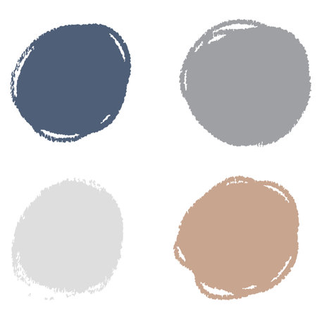 Paint brush round strokes collection isolated on white backgroundのイラスト素材