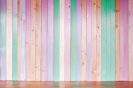 Colorful wooden wall background with wooden planks texture. abstract background. AI generatedの素材