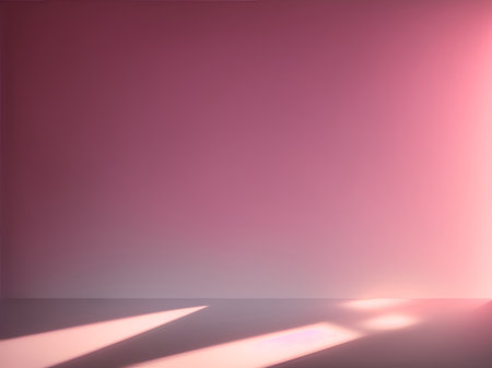 Pink room with shadow on the wall, 3d rendering. AI generatedの素材