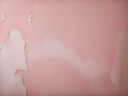 Broken paper on pink background. Torn paper on pink background. AI generatedの素材