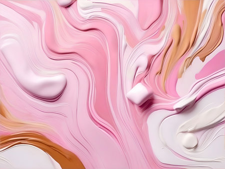 Abstract background of pink and beige paint. liquid marble pattern. AI generatedの素材