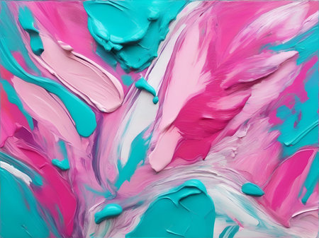 Abstract background of acrylic paint in pink, blue and white colors.の素材