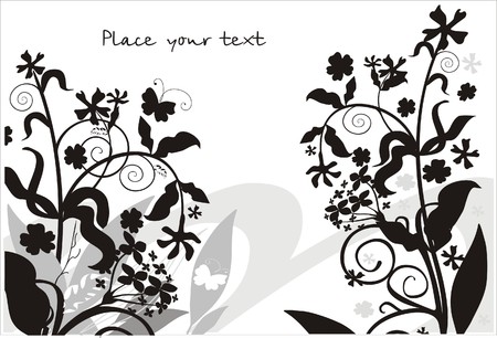 Background with flowers and plantsのイラスト素材