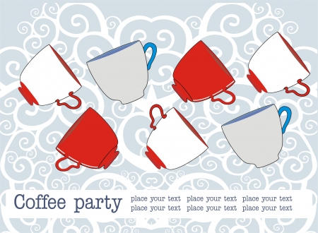 funny cups backgroundのイラスト素材