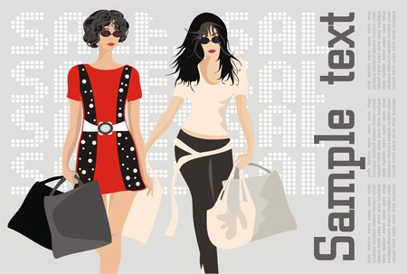 Fashion shoppingのイラスト素材