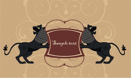 Background with Heraldic lionsのイラスト素材