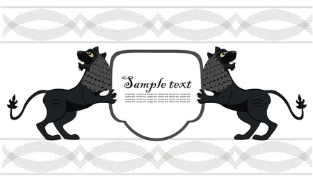 Background with Heraldic lionsのイラスト素材