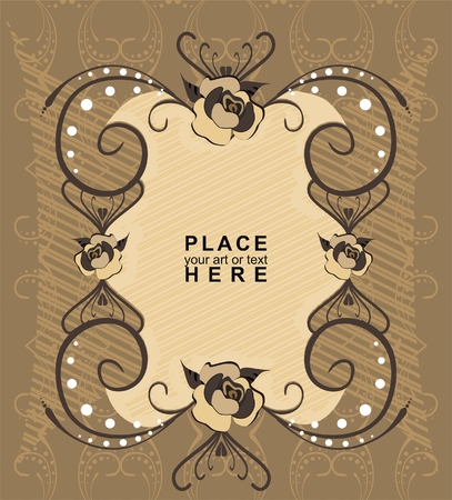 vector background with rosesのイラスト素材