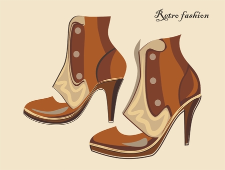 retro style footwear fashionのイラスト素材