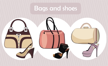Fashion bags and shoesのイラスト素材