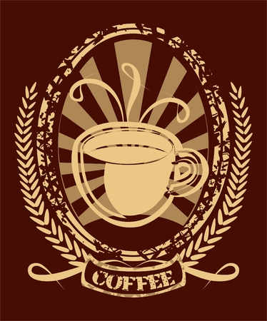 background with coffee cup in retro styleのイラスト素材