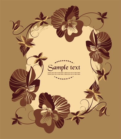 vector background with  flowers in retro styleのイラスト素材