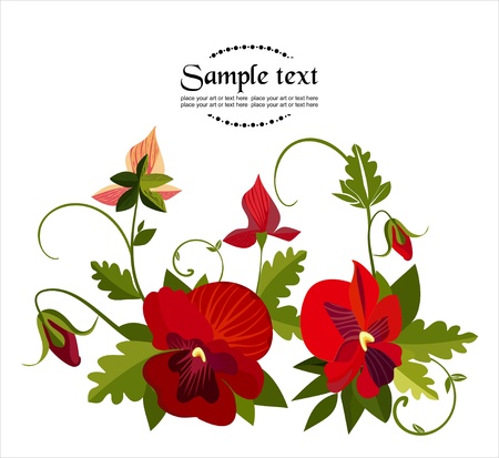 vector background with  flowers in retro styleのイラスト素材