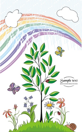 background - nature in blossomのイラスト素材