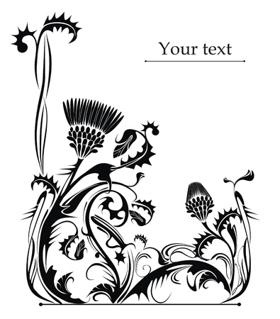 vector drawing of the thistle plantのイラスト素材