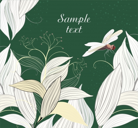 background with dragonfly - ready to place your art or textのイラスト素材