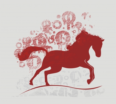background with running horseのイラスト素材