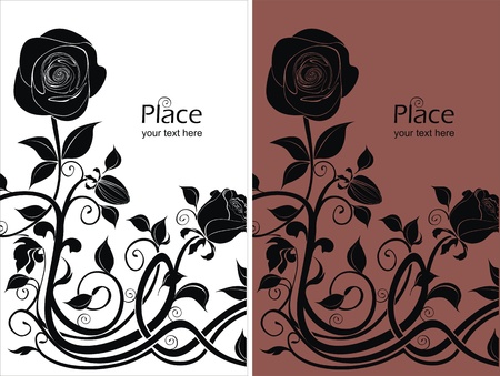 two vector backgrounds with rosesのイラスト素材