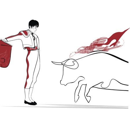 Bull fightingのイラスト素材