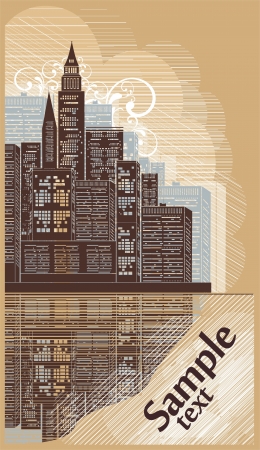 drawing of the cityscapeのイラスト素材