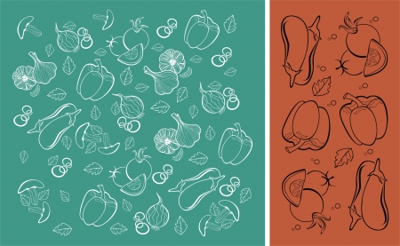 vegetables -vector background のイラスト素材