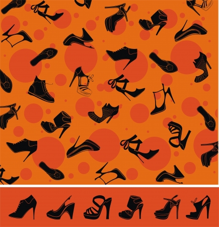 fashion footwear patternのイラスト素材
