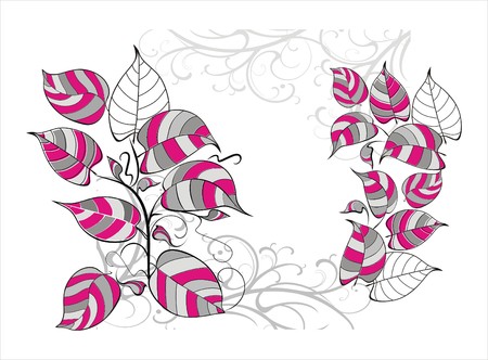 vector background with leavesのイラスト素材