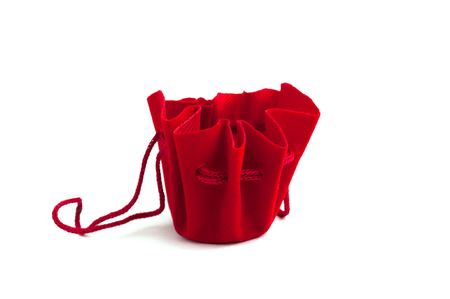 Small handbag for ornaments on a white backgroundの写真素材