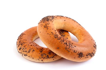Bagels on a white backgroundの写真素材