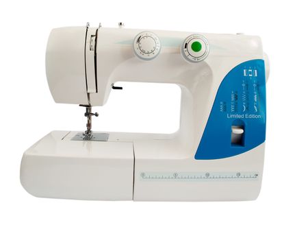 The sewing machine on a white background