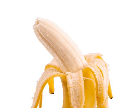Banana on a white backgroundの写真素材