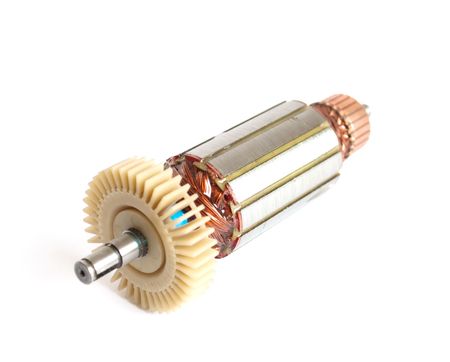 Electric motor on a white backgroundの写真素材