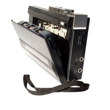 Player cassette on a white backgroundの写真素材