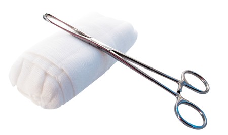 Surgical instrument on a white backgroundの写真素材