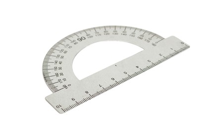 protractor on a white backgroundの写真素材