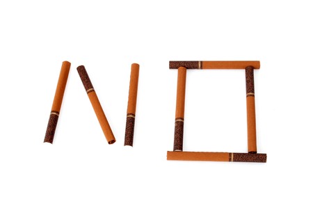 Cigarettes on a white backgroundの写真素材