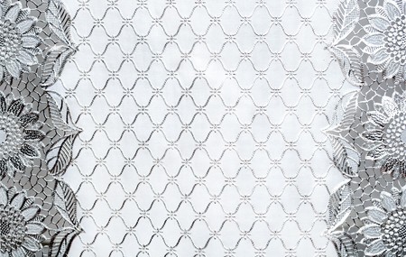 white texture of cloth with flowersの写真素材