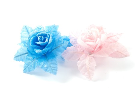 artificial wedding bunches on a white backgroundの写真素材