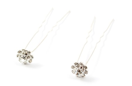 hairpins on a white backgroundの写真素材