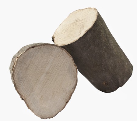 firewood on a white backgroundの写真素材