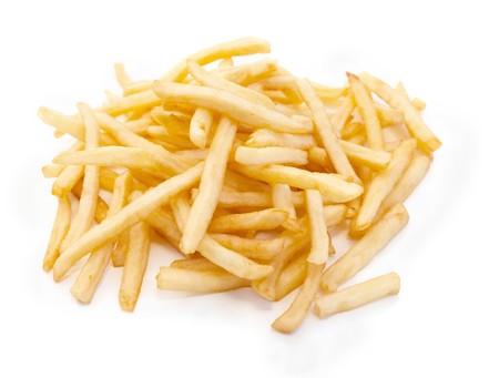 French fries on a white backgroundの写真素材