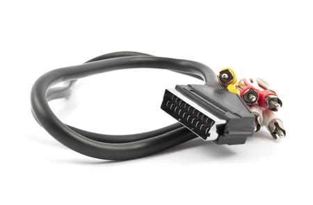 scart cable on white background