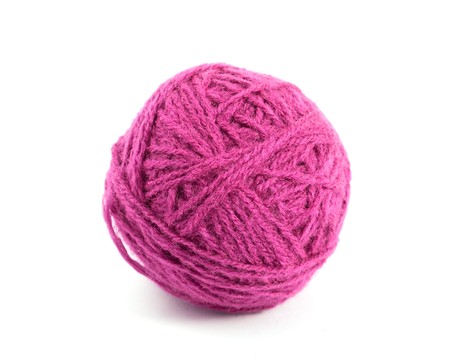 a ball of yarn on white backgroundの写真素材