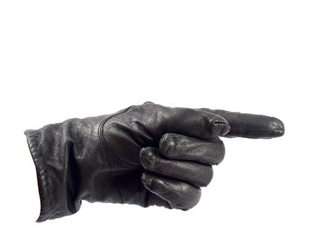 leather glove on a white backgroundの写真素材