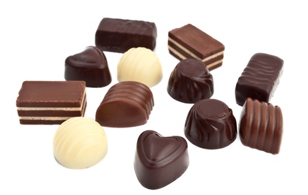 chocolate candy on a white background