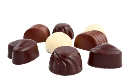 chocolate candy on a white background