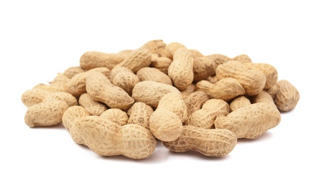 Peanuts on a white background